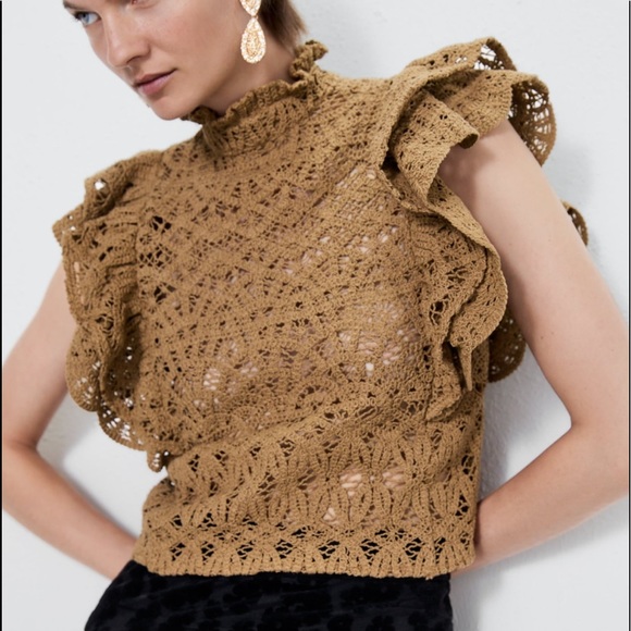 zara crochet top